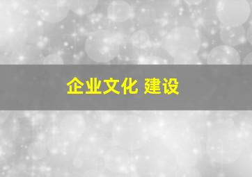 企业文化 建设